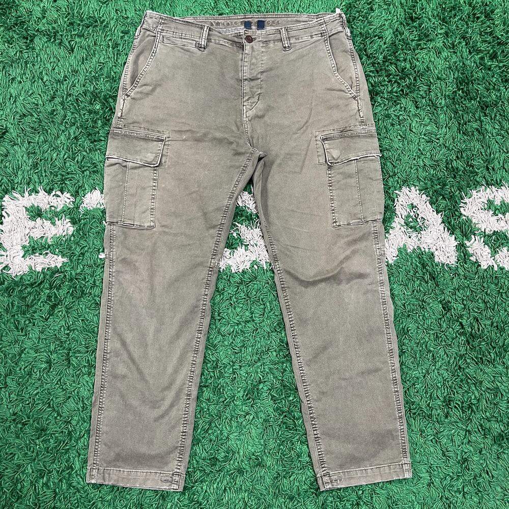 American Eagle Slim Lived In Cargo Utility Pants Olive Green Size 36 x 32 B13